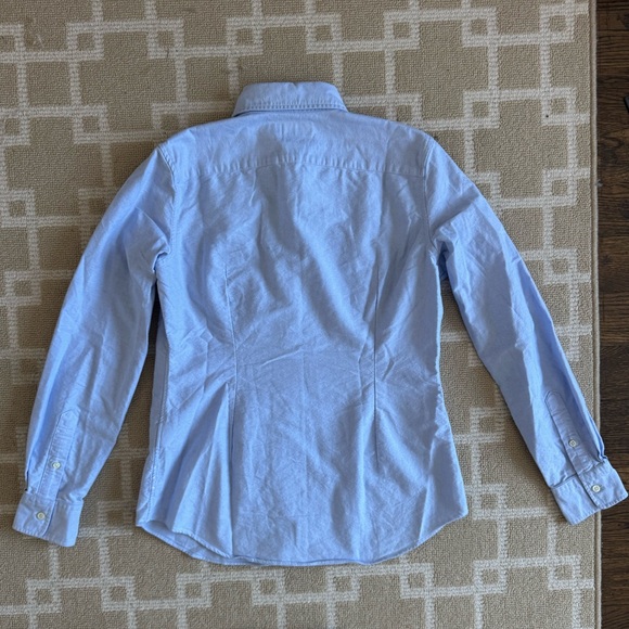 Ralph Lauren Slim Fit Oxford Button Down Shirt Work Preppy Light Blue Tailored M - Picture 4 of 6